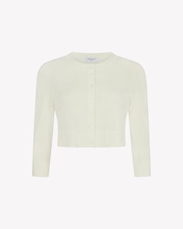 Fitted Cropped Cardigan - Cream