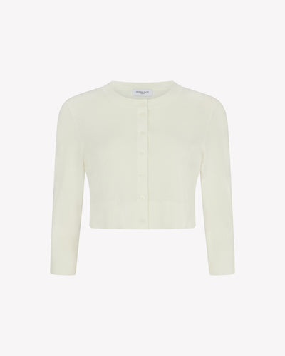 Fitted Cropped Cardigan - Cream SERENA BUTE