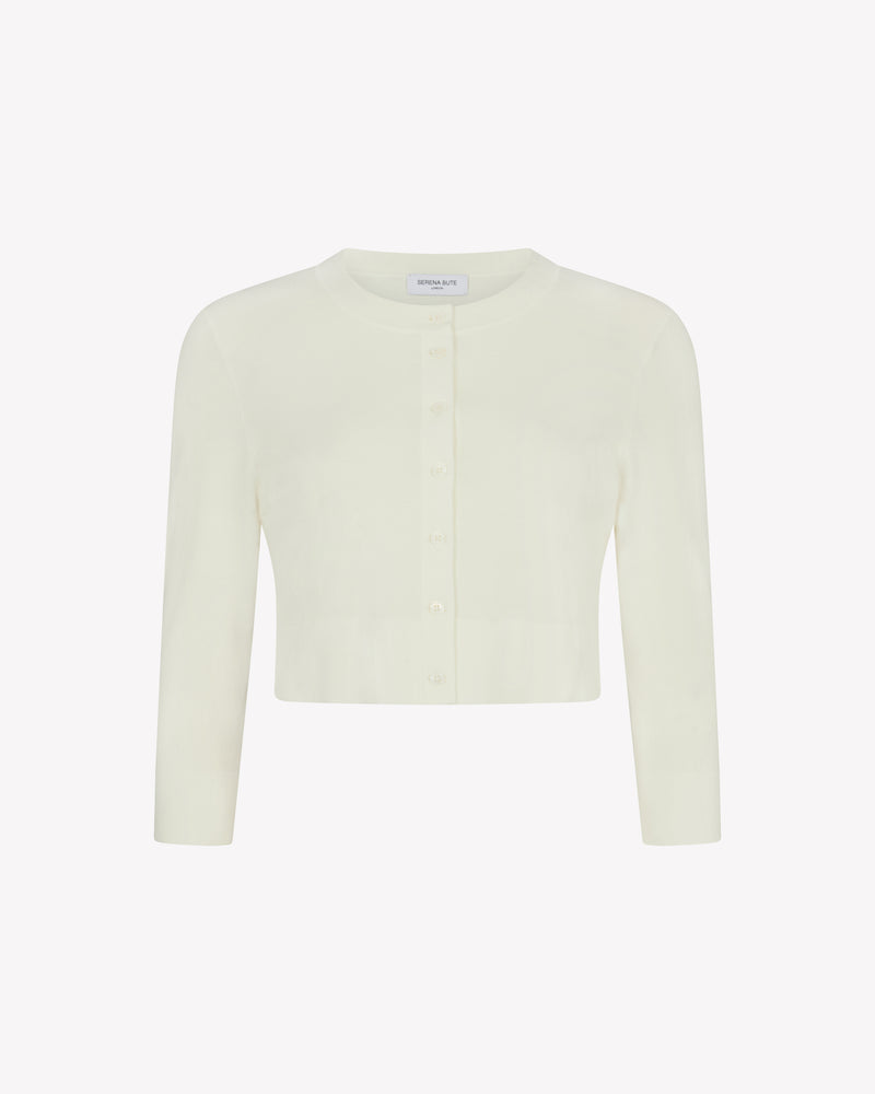 Fitted Cropped Cardigan - Cream picture #2