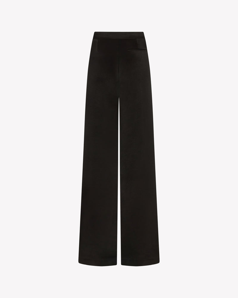 Satin Flare Trouser - Black SERENA BUTE