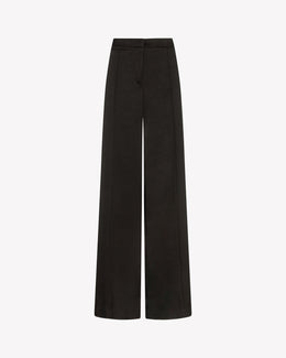 Satin Flare Trouser - Black