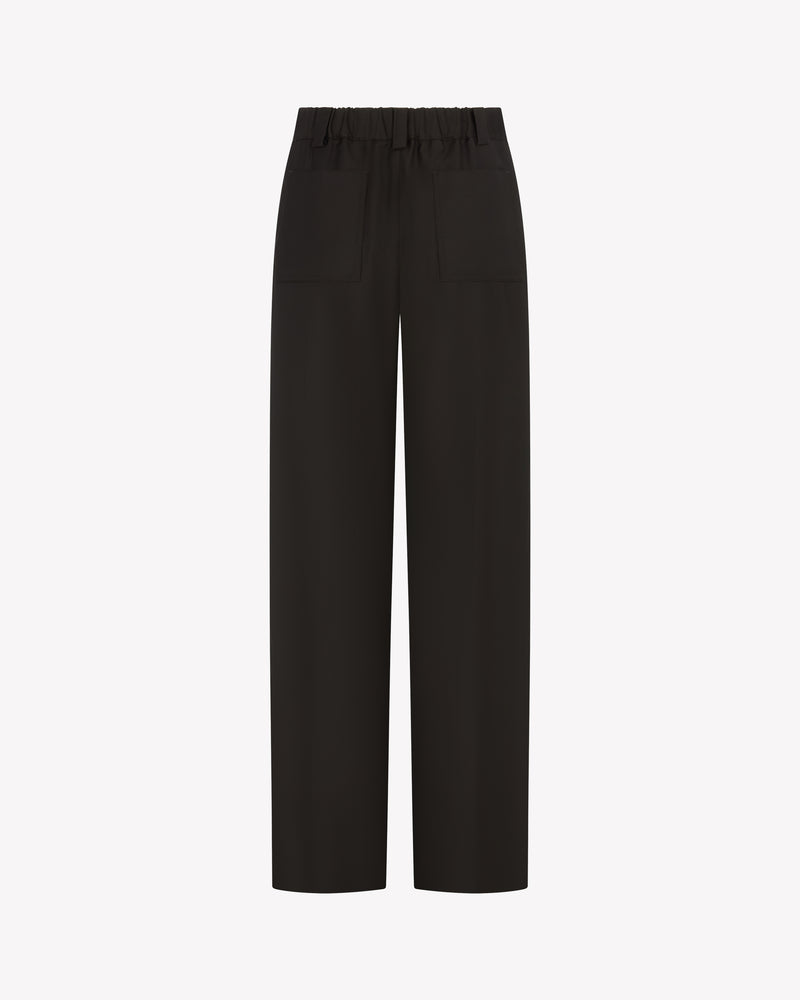 Wool Flat Fronted Jogger - Chocolate Brown SERENA BUTE