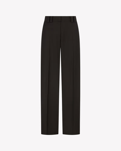 Flat Fronted Jogger - Chocolate Brown Wool SERENA BUTE