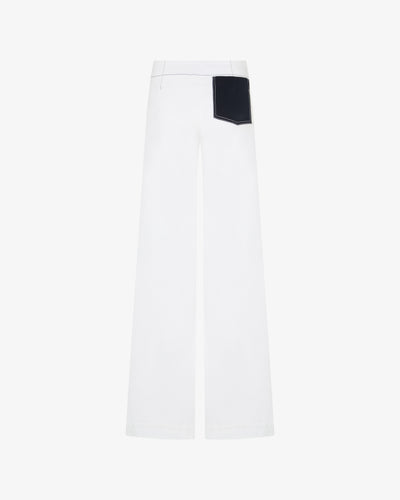 Flare Trouser with Contrast Pockets - White SERENA BUTE
