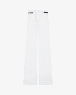 Flare Trouser with Contrast Pockets - White