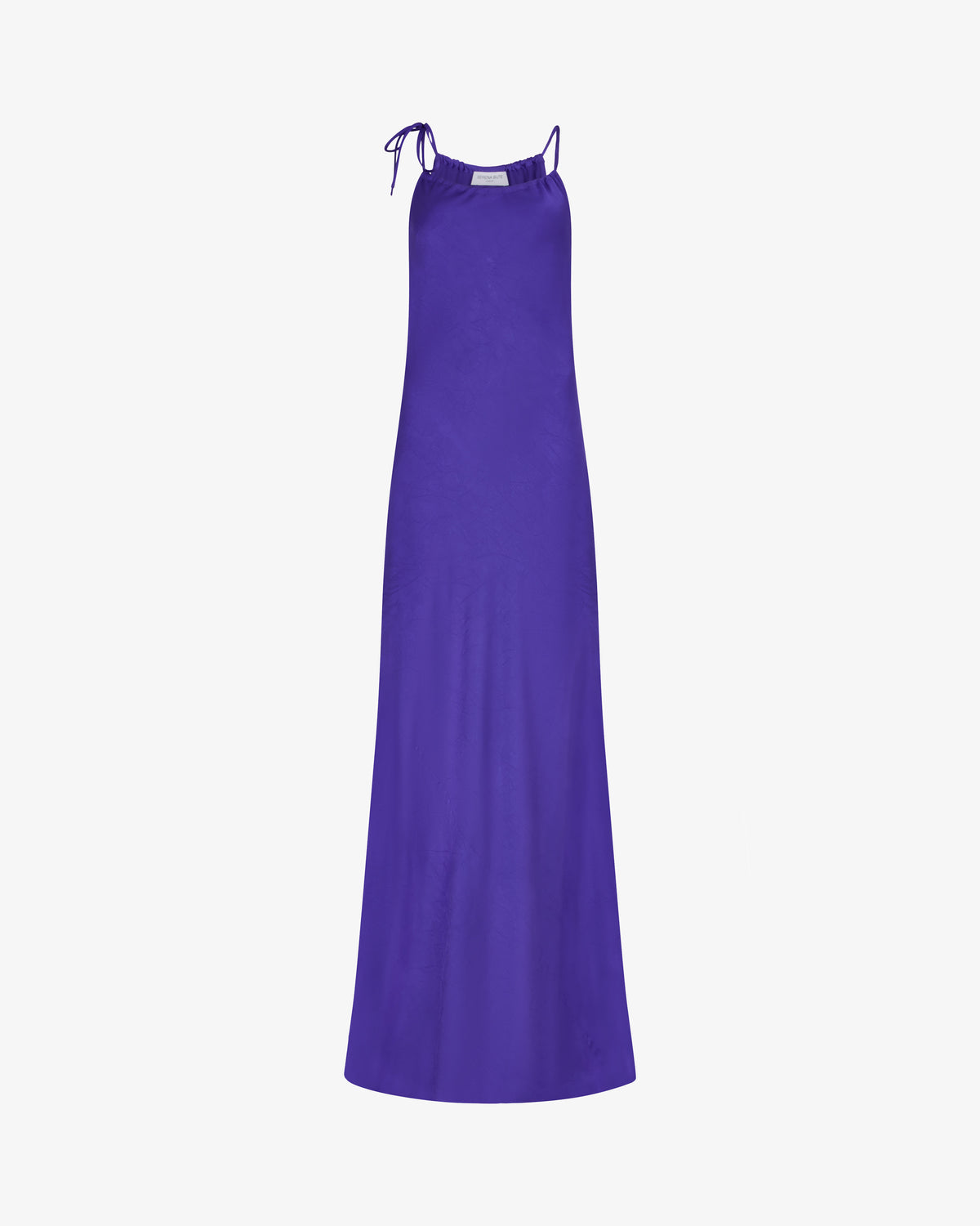 Gathered Neck Bias Dress - Violet Blue