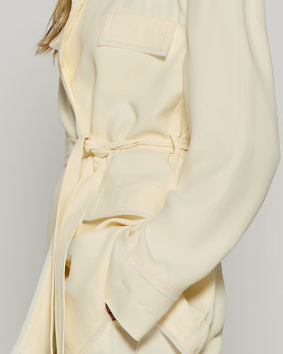 Relaxed Jacket with Georgette Trim - Cream SERENA BUTE