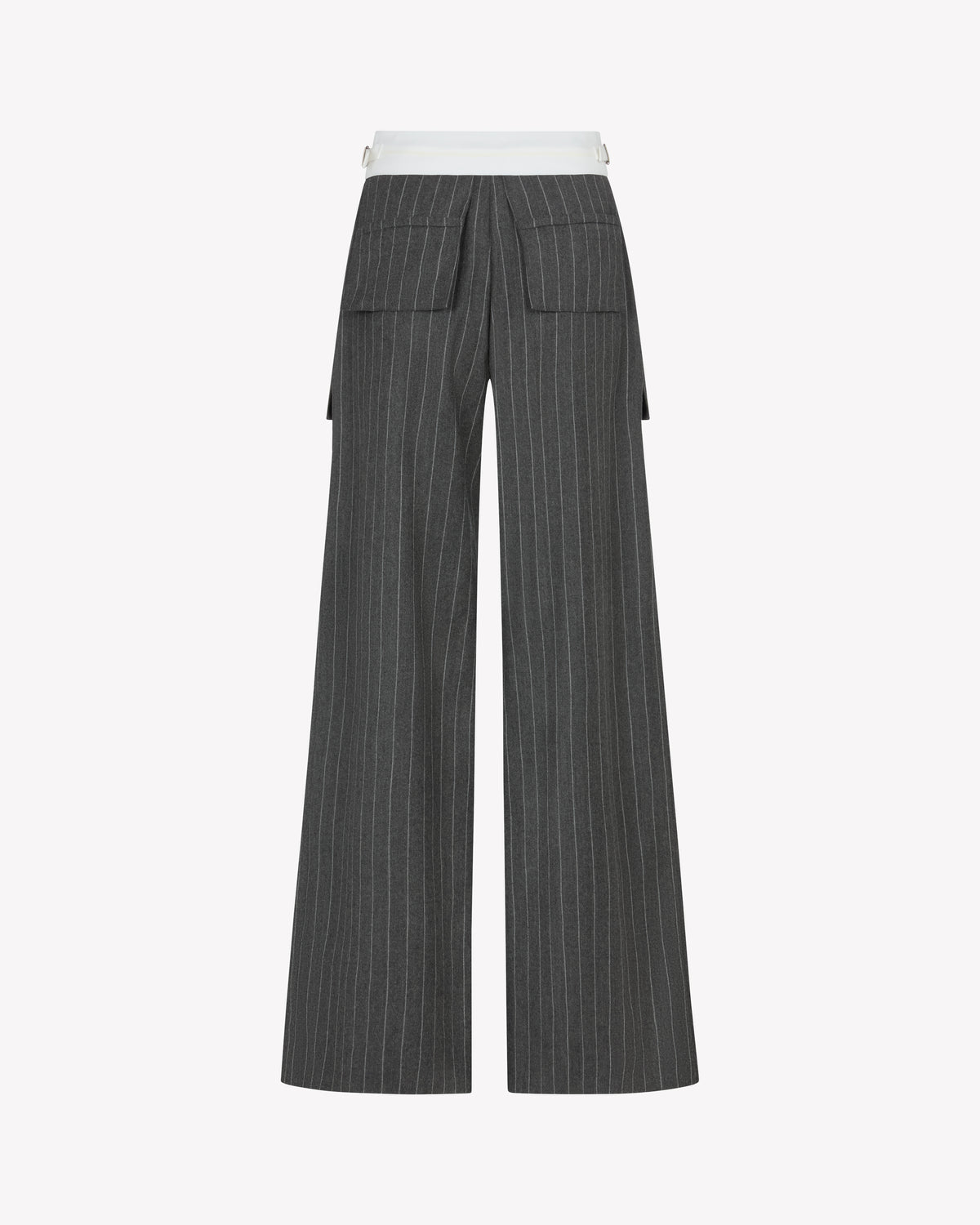 Inside Out Trouser  - Dark Grey Pinstripe Wool