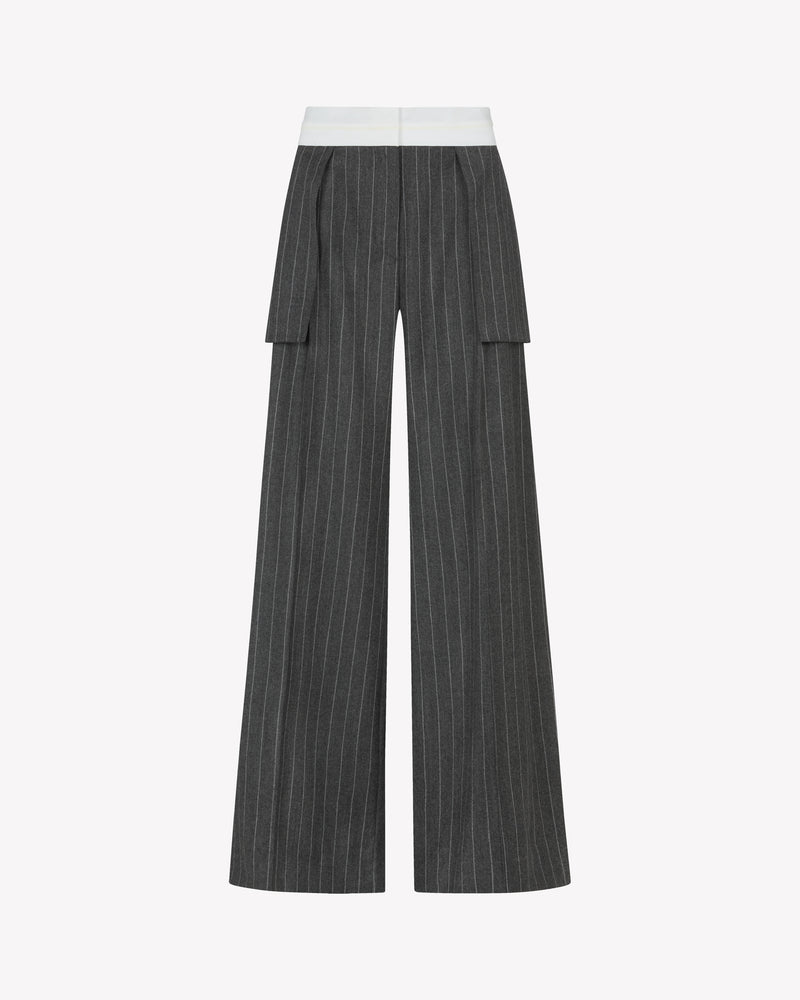 Inside Out Trouser  - Dark Grey Pinstripe Wool picture #2