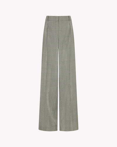 Inverted Box Pleat Trouser - Prince of Wales Check SERENA BUTE
