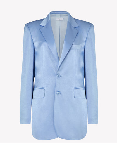 Satin Boyfriend Blazer - Cornflower Blue SERENA BUTE