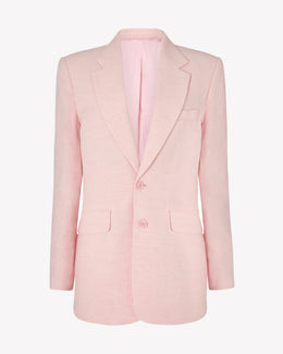 Linen Boyfriend Blazer - Pink
