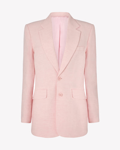 Linen Boyfriend Blazer - Pink SERENA BUTE