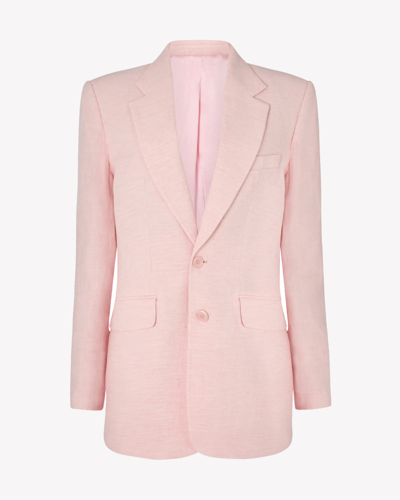 Linen Boyfriend Blazer - Pink picture #1