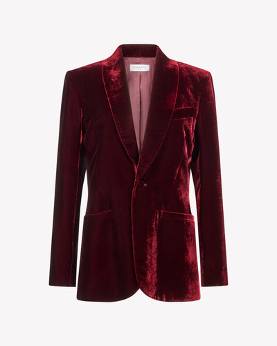 Velvet Blazer - Burgundy SERENA BUTE