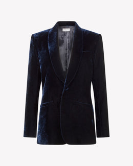 Velvet Blazer - Navy Blue