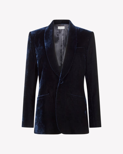 Velvet Blazer - Navy Blue SERENA BUTE