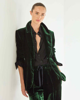 Velvet Blazer - Dark Green