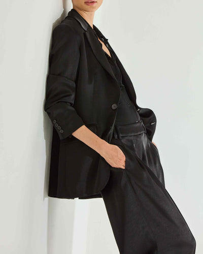 Satin Serena Trouser - Black SERENA BUTE