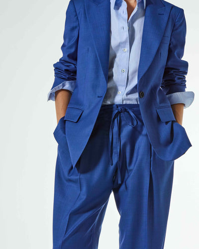 Wool Side Tab Jogger - Cobalt Blue SERENA BUTE