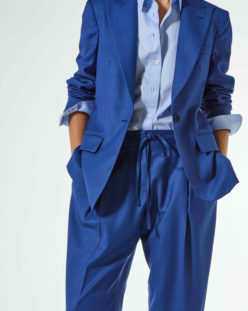 Wool Side Tab Jogger - Cobalt Blue SERENA BUTE