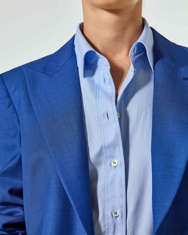 Cotton Boyfriend Shirt - Pale Blue SERENA BUTE