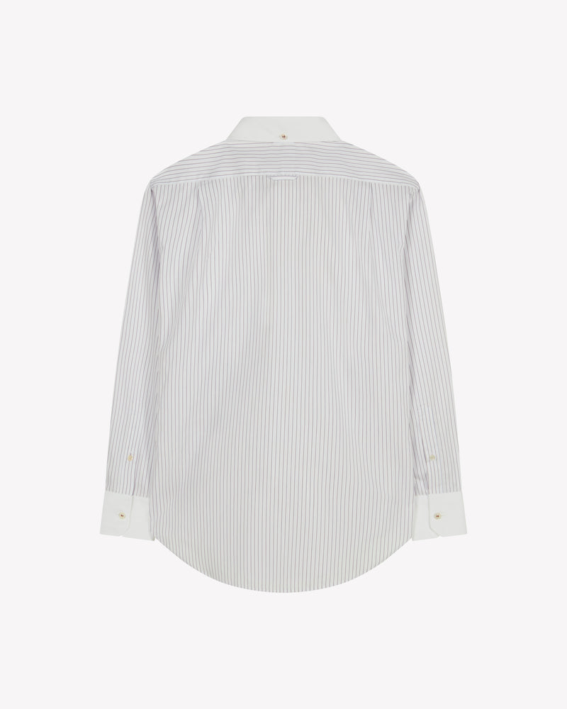 Cotton Johnny Shirt - Burgundy Stripe SERENA BUTE