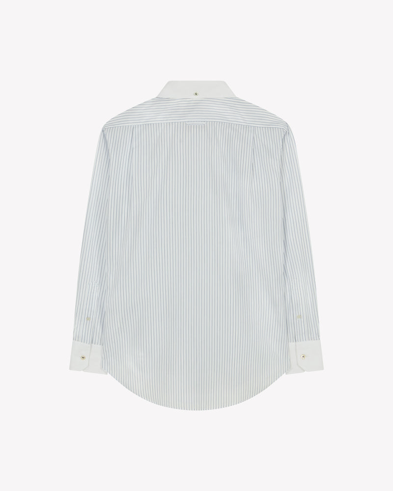 Cotton Johnny Shirt - Navy Blue Stripe SERENA BUTE