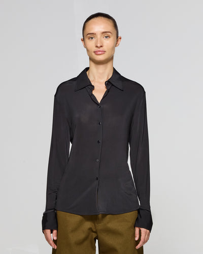 Jersey Stretch Fit Shirt - Black SERENA BUTE