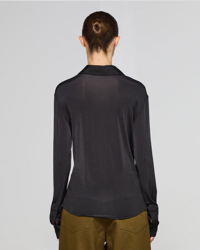 Jersey Stretch Fit Shirt - Black SERENA BUTE