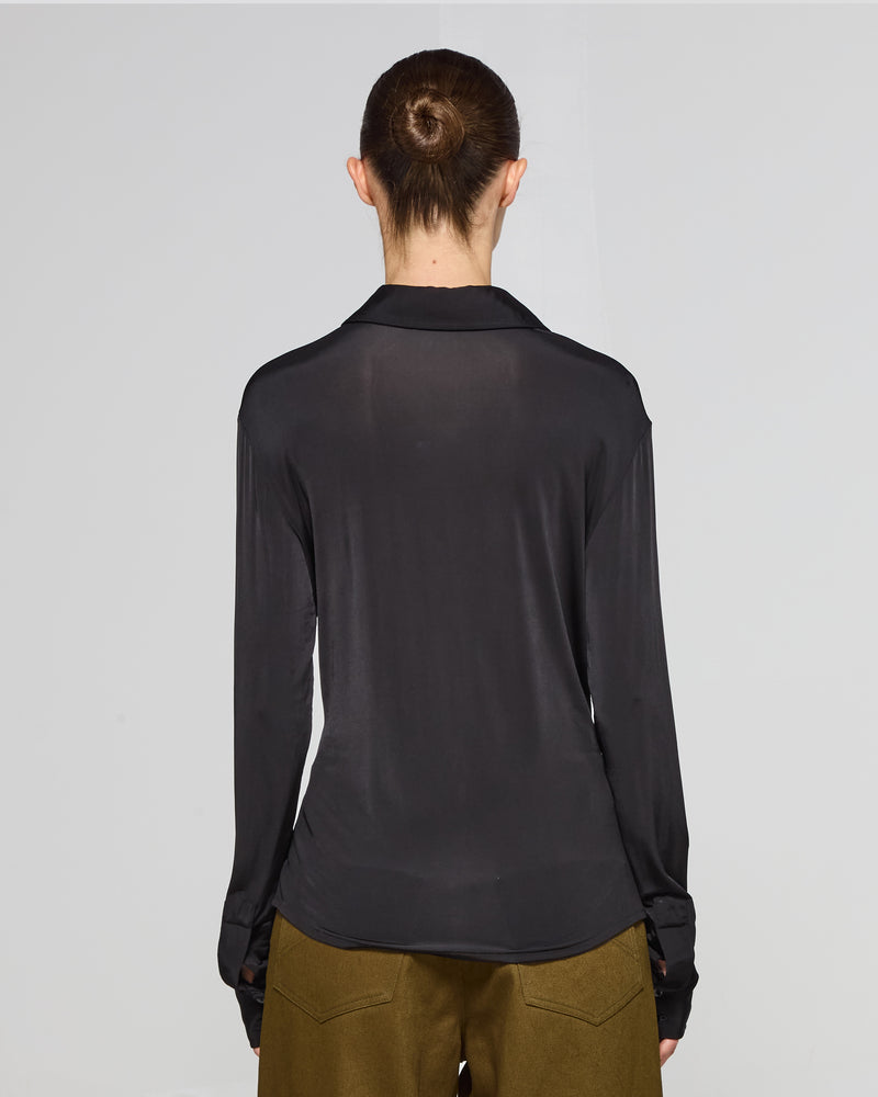 Jersey Stretch Fit Shirt - Black SERENA BUTE