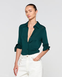 Jersey Stretch Fit Shirt - Dark Green