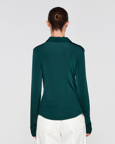 Jersey Stretch Fit Shirt - Dark Green SERENA BUTE