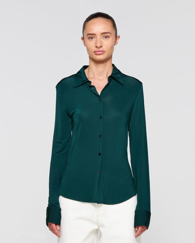 Jersey Stretch Fit Shirt - Dark Green picture #3