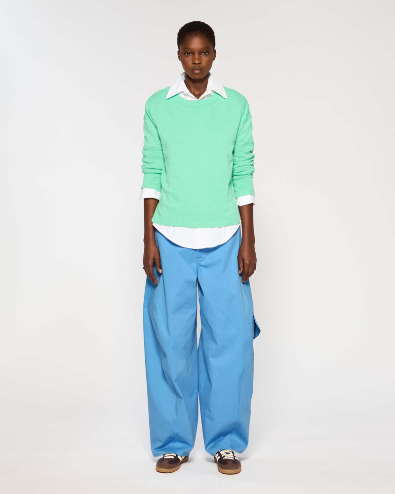 Cashmere Blend Relaxed Fit Jumper - Menthol Green SERENA BUTE