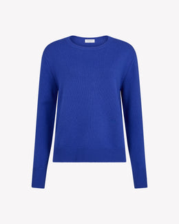 Wool Cashmere Round Neck Jumper - Cobalt Blue