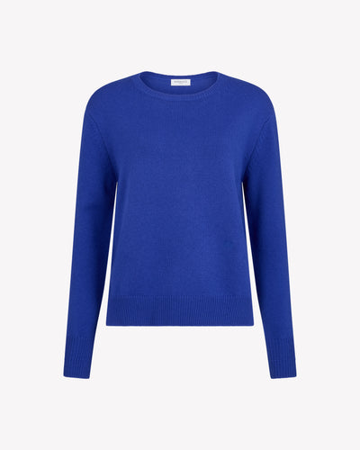 Wool Cashmere Round Neck Jumper - Cobalt Blue SERENA BUTE