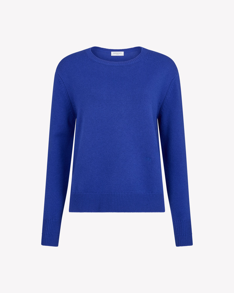 Wool Cashmere Round Neck Jumper - Cobalt Blue picture #1
