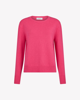 Wool Cashmere Round Neck Jumper - Pink