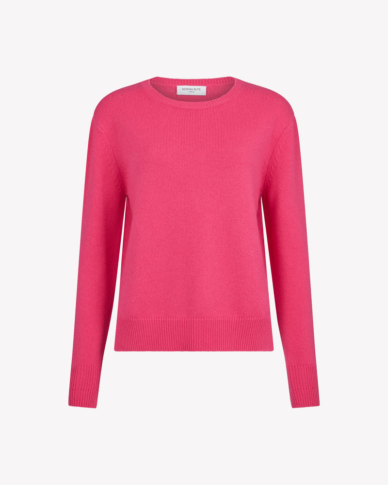 Wool Cashmere Round Neck Jumper - Pink picture #1