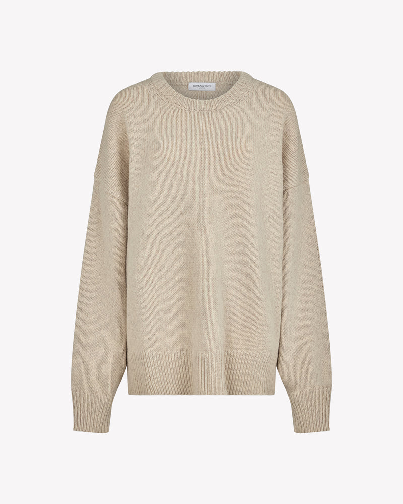 Merino Wool Oversized Jumper - Beige SERENA BUTE