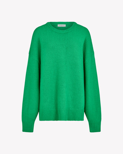 Merino Wool Oversized Jumper - Green SERENA BUTE