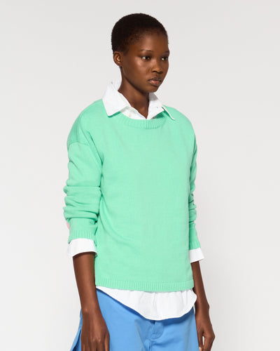 Cashmere Blend Relaxed Fit Jumper - Menthol Green SERENA BUTE