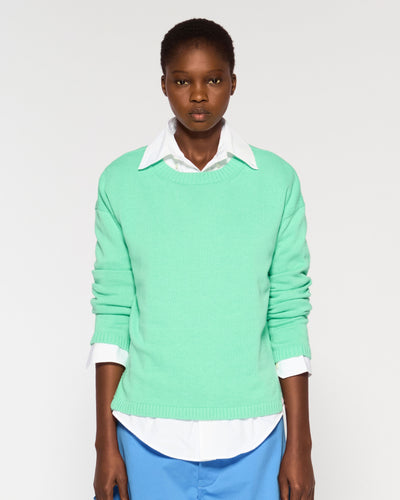 Cashmere Blend Relaxed Fit Jumper - Menthol Green SERENA BUTE