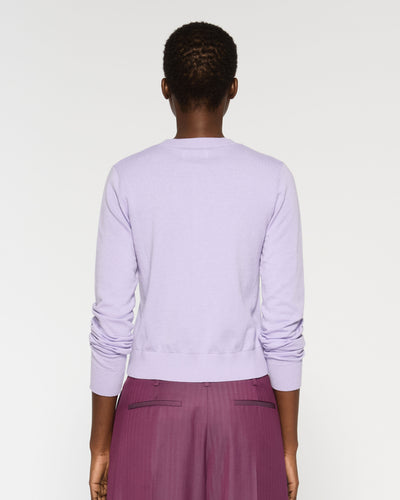 Cashmere Blend Round Neck Cardigan - Hyacinth SERENA BUTE