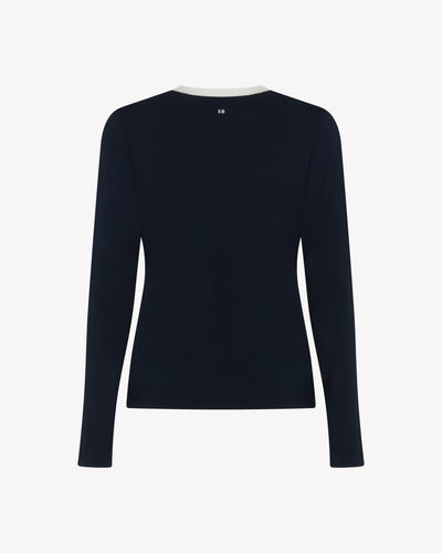 Long Sleeve T-Shirt - Navy Blue SERENA BUTE