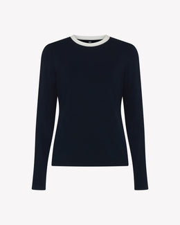 Jersey Long Sleeve T-Shirt - Navy Blue