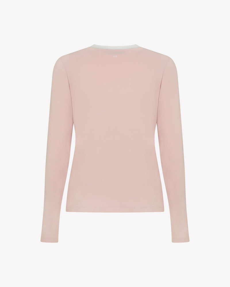 Jersey Long Sleeve T-Shirt - Pale Pink SERENA BUTE