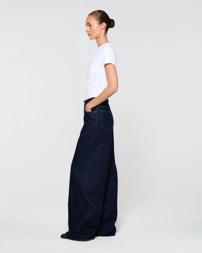 Denim Loose Fit Jeans - Dark Blue SERENA BUTE