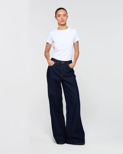 Denim Loose Fit Jeans - Dark Blue SERENA BUTE